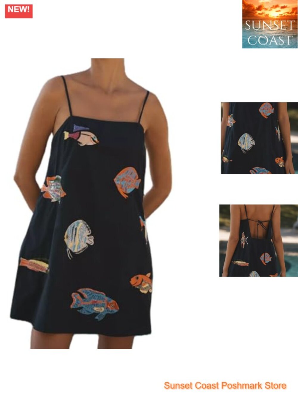 Women's Boho Graffiti A-Line Mini Sundress Spaghetti Strap Summer Dresses
